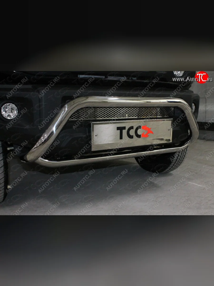 Защита переднего бампера кенгурин 60,3*75 мм ТСС Тюнинг Suzuki Jimny Sierra JB74 3 дв. (2018-2025) (нержавейка)  в Самаре Самарской области