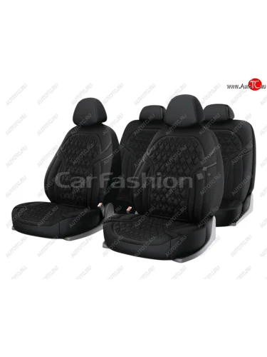 Универсальные чехлы сидений (майка, 11 предм., полиэстер) Impulse CARFASHION (черный) Honda StepWagon RG минивэн дорестайлинг (2005-2007)