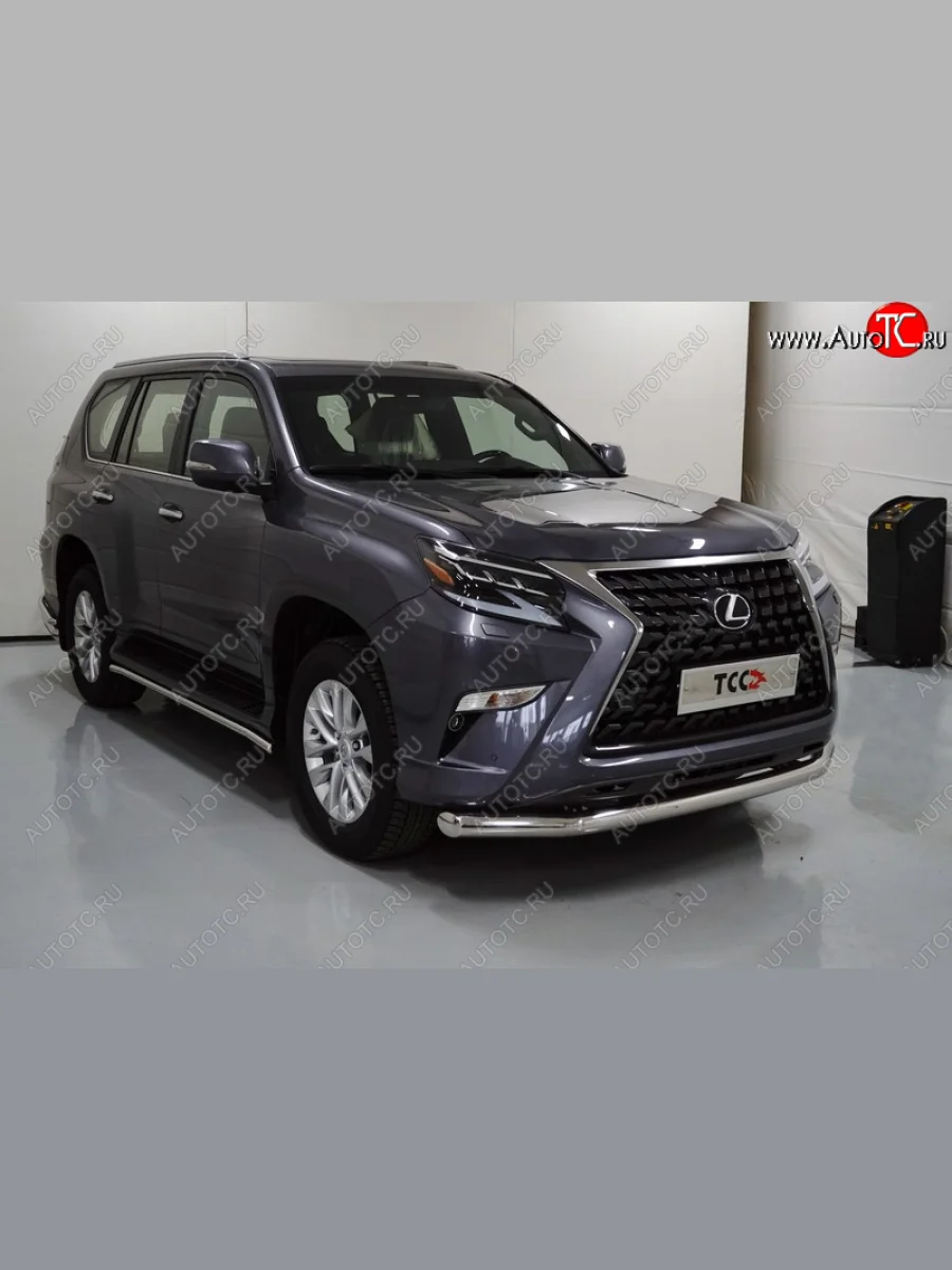 Защита переднего бампера нижняя 76,1 мм ТСС тюнинг  Lexus GX460 (2019-2022) J150 (нержавейка)  в Воронеже Воронежской области