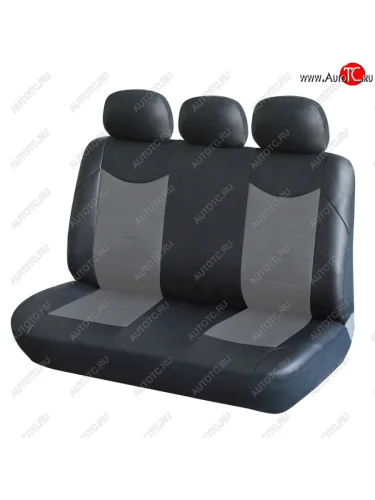 Универсальные чехлы сидений (майка, 11 предм., экокожа) Consul AIRLINE (черно-серые) Honda StepWagon RG минивэн дорестайлинг (2005-2007)