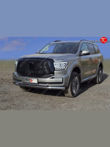 Защита переднего бампера нижняя двойная 76,1*42,2 мм ТСС Тюнинг (нержавейка) Tank 500 (2021-2025)