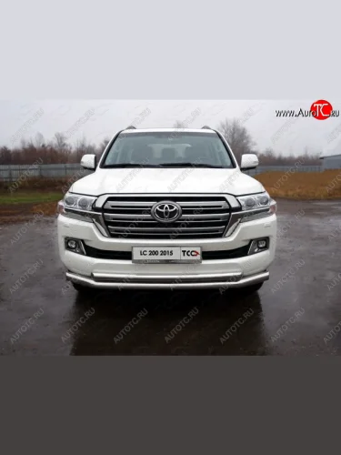 Защита передняя нижняя двойная 76,1*60,3 мм кроме EXECUTIVE Тюнинг (нержавейка) Toyota Land Cruiser 200 2-ой рестайлинг (2015-2021)