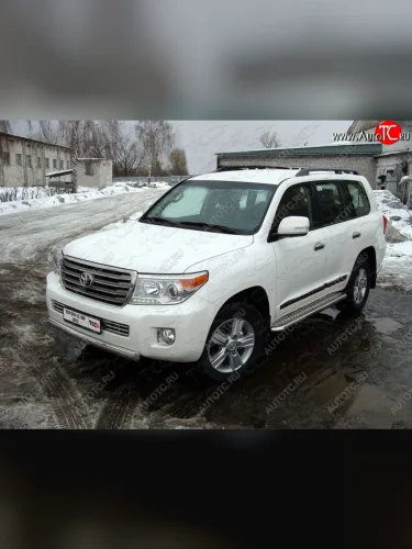 Защита передняя нижняя короткая 75х42 мм ТСС Тюнинг (нержавейка) Toyota Land Cruiser 200 1-ый рестайлинг (2012-2015)