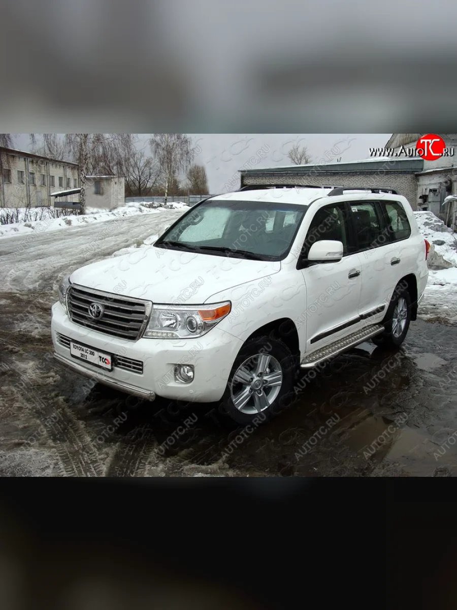 Защита передняя нижняя короткая 75х42 мм ТСС Тюнинг Toyota Land Cruiser 200 1-ый рестайлинг (2012-2015) (нержавейка)  в Керчи Республика Крым
