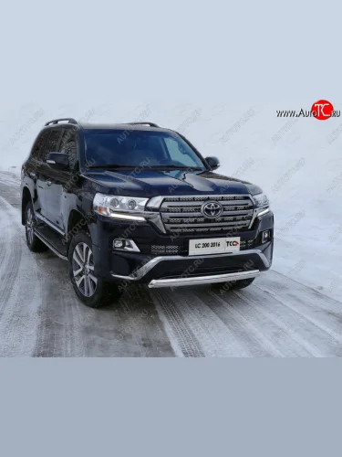 Защита передняя нижняя овальная короткая 75х42 мм ТСС Тюнинг Toyota Land Cruiser 200 2-ой рестайлинг (2015-2021)
