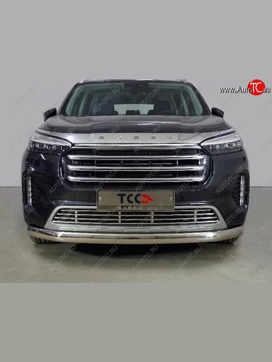 Защита переднего бампера нижняя овальная 75х42 мм ТСС Тюнинг EXEED VX дорестайлинг (2020-2023) (нержавейка)  в Самаре Самарской области