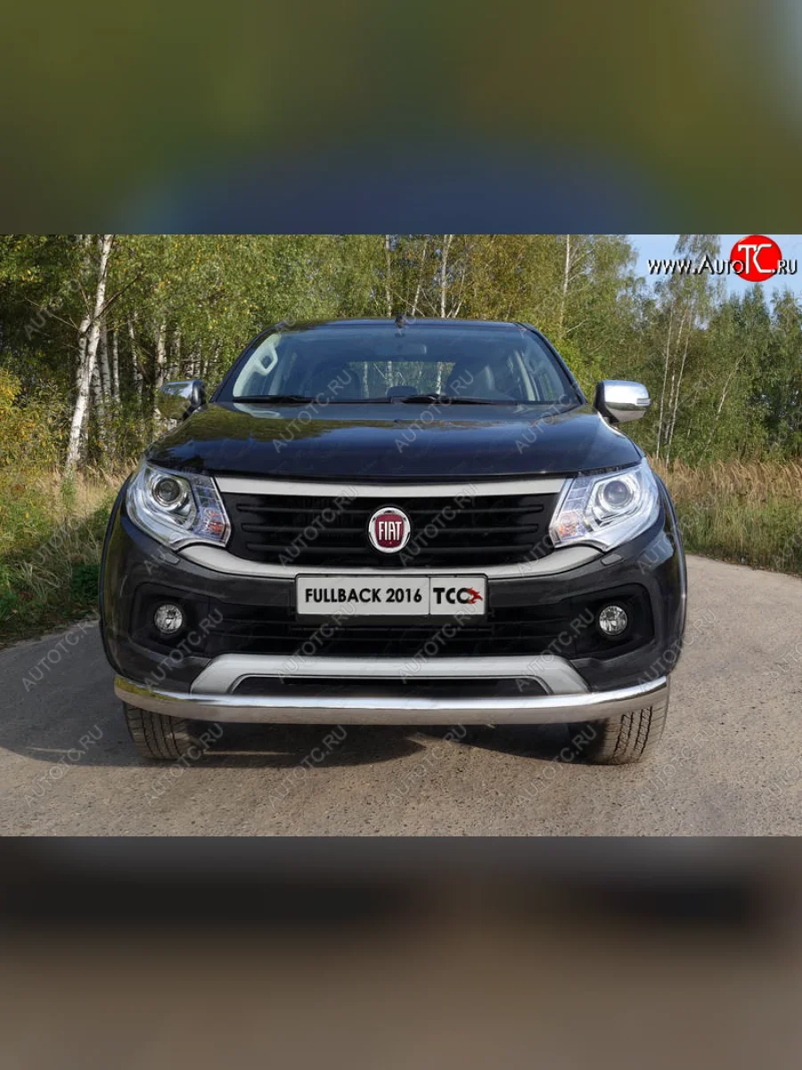 Защита переднего бампера нижняя овальная 75х42 мм ТСС Тюнинг Fiat Fullback (2016-2018) (нержавейка)  в Воронеже Воронежской области