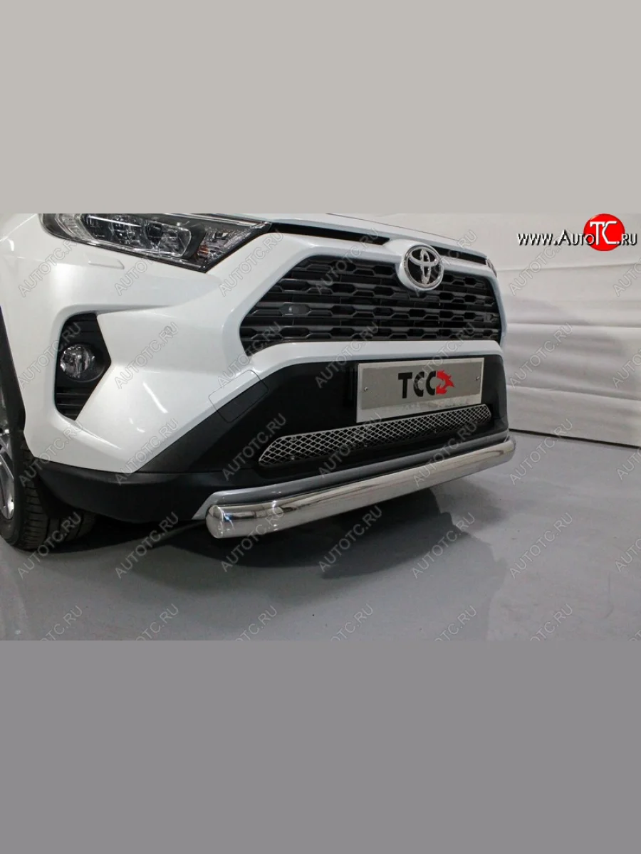 Защита переднего бампера нижняя овальная 75х42 мм ТСС Тюнинг Toyota RAV4 XA50 5 дв. дорестайлинг (2018-2025) (нержавейка)  в Воронеже Воронежской области