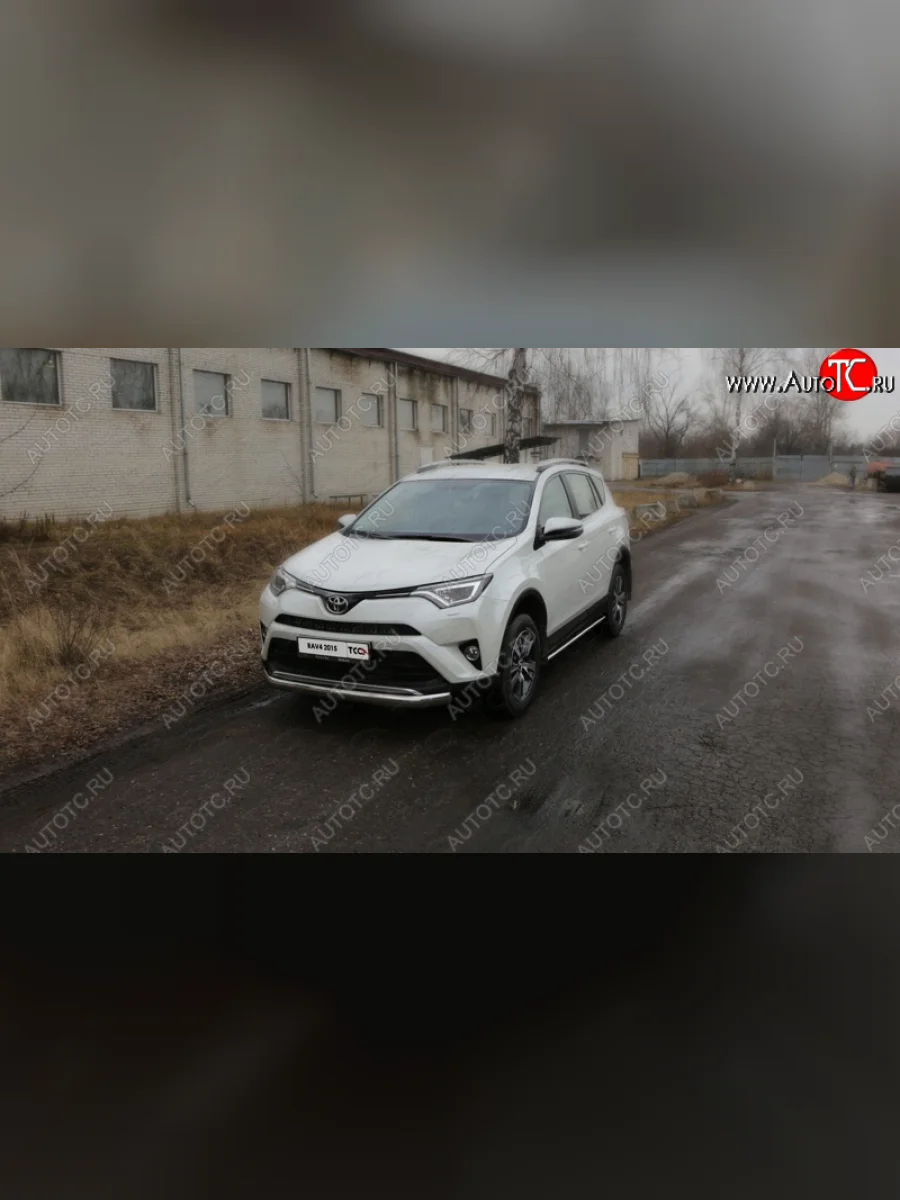 Защита переднего бампера нижняя овальная 75х42 мм ТСС Тюнинг Toyota RAV4 XA40 5 дв. рестайлинг (2015-2019) (нержавейка)  в Перми Пермском крае