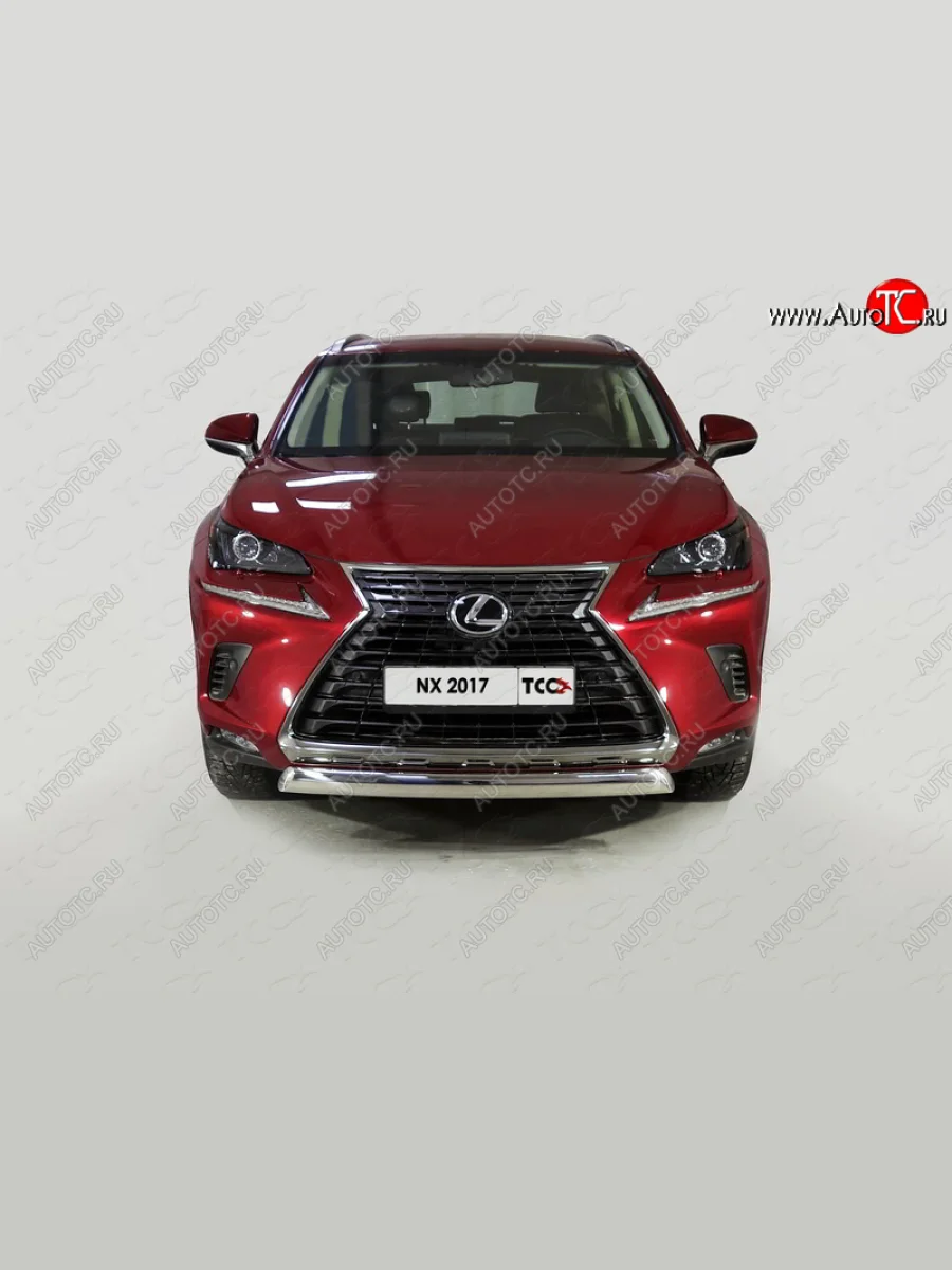 Защита переднего бампера нижняя овальная 75х42 мм ТСС Тюнинг Lexus NX200 Z10 рестайлинг (2017-2021) (нержавейка)  в Керчи Республика Крым