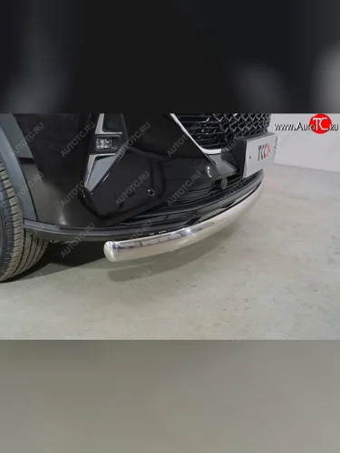 Защита переднего бампера нижняя овальная 75х42 мм ТСС Тюнинг (нержавейка) Haval F7x рестайлинг (2022-2024)