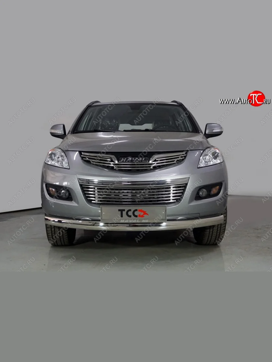 Защита переднего бампера нижняя овальная 75х42 мм ТСС Тюнинг Haval H5 рестайлинг (2020-2023) (нержавейка)  в Перми Пермском крае
