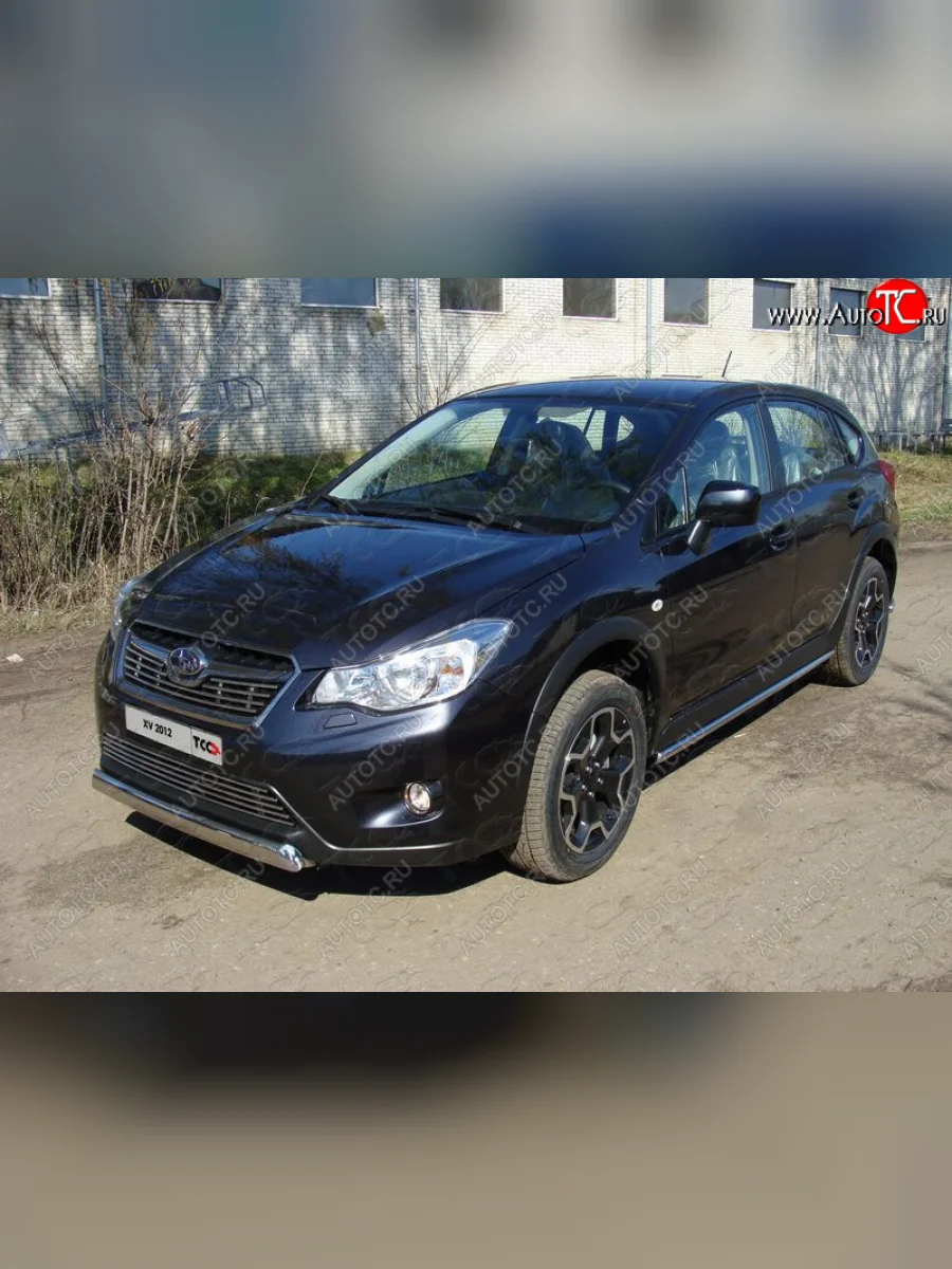 Защита переднего бампера нижняя овальная 75х42 мм ТСС Тюнинг Subaru XV GP/G33 дорестайлинг (2012-2016) (нержавейка)  в Воронеже Воронежской области