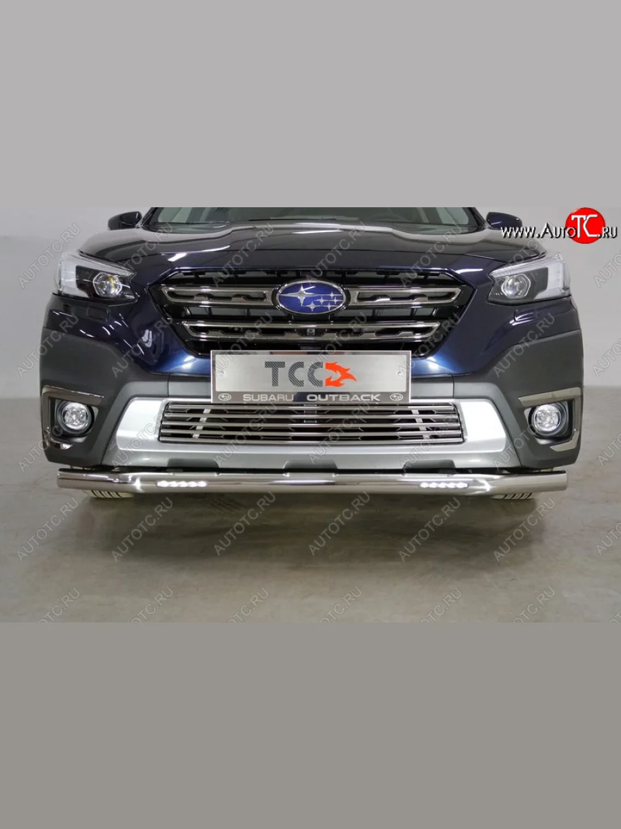 Защита переднего бампера нижняя с ДХО 60,3 мм ТСС Тюнинг Subaru Outback BT универсал (2019-2025) (нержавейка)  в Воронеже Воронежской области