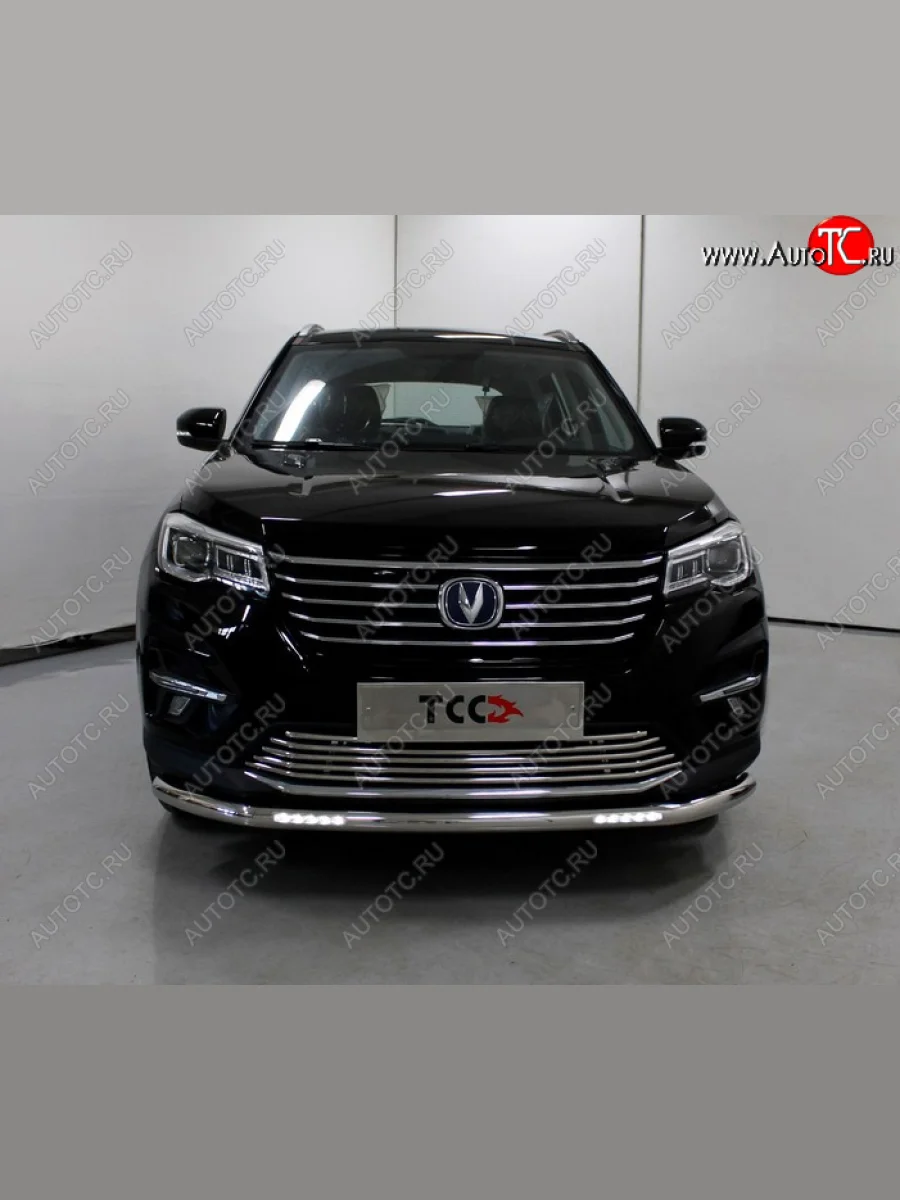 Защита переднего бампера нижняя с ДХО 60,3 мм ТСС Тюнинг Changan CS75 1-ый рестайлинг (2018-2022) (нержавейка)  в Керчи Республика Крым