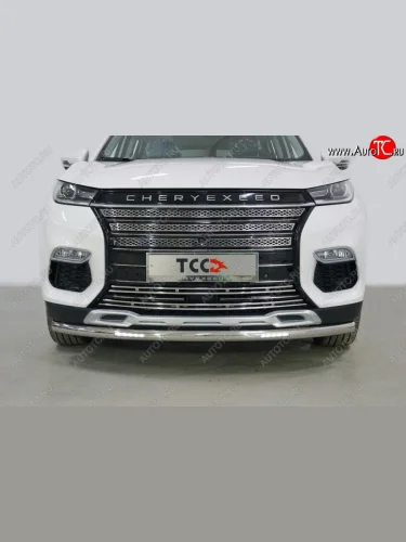 Защита переднего бампера нижняя с ДХО 60,3 мм ТСС Тюнинг (нержавейка) EXEED TXL  дорестайлинг (2020-2021)