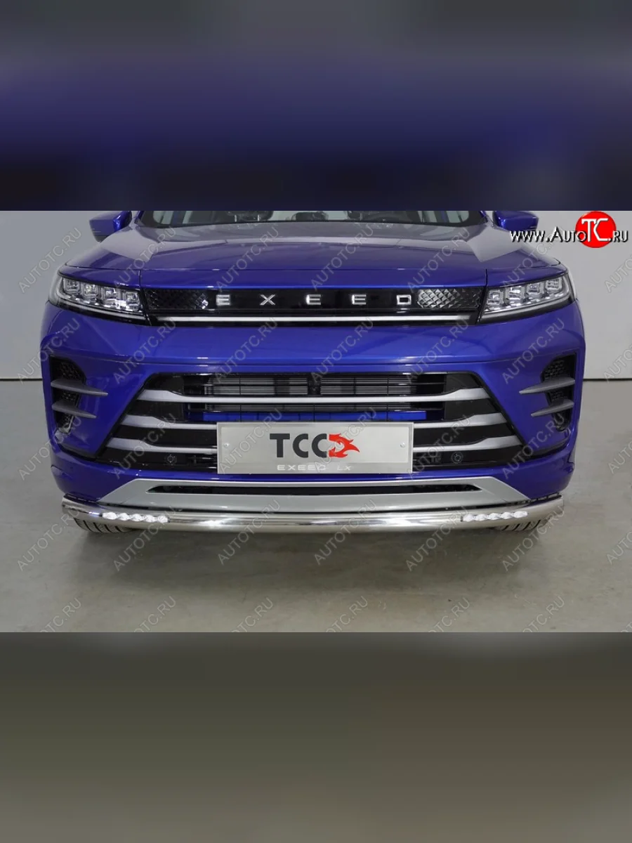 Защита переднего бампера нижняя с ДХО 60,3 мм ТСС Тюнинг EXEED LX 1-ый рестайлинг (2021-2025) (нержавейка)  в Перми Пермском крае