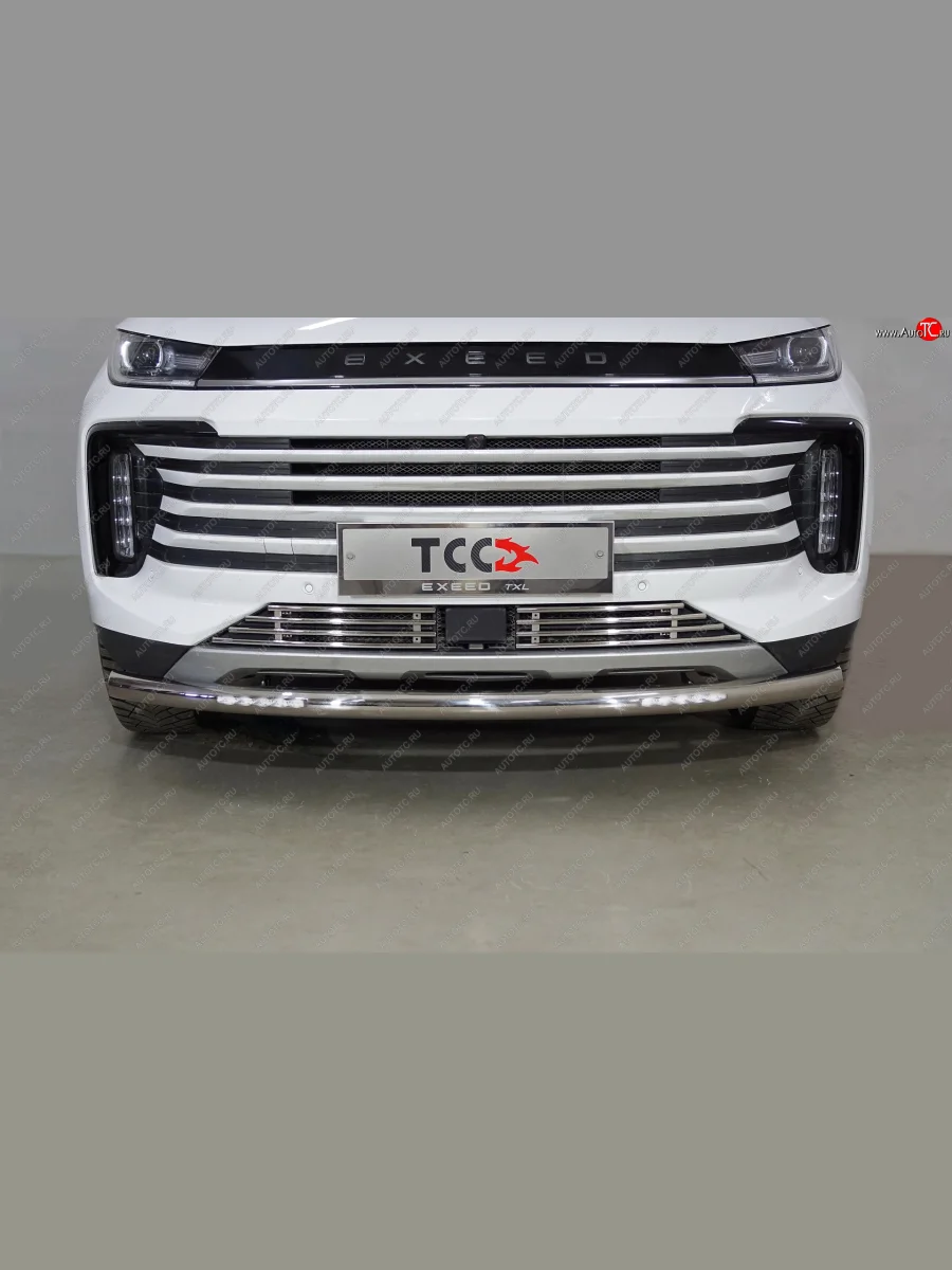 Защита переднего бампера нижняя с ДХО 60,3 мм ТСС Тюнинг EXEED TXL 1-ый рестайлинг (2021-2025) (нержавейка)  в Керчи Республика Крым