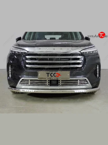 Защита переднего бампера нижняя с ДХО 60,3 мм ТСС Тюнинг (нержавейка) EXEED VX дорестайлинг (2020-2023)