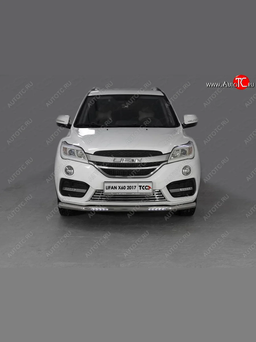 Защита переднего бампера нижняя с ДХО 60,3 мм ТСС Тюнинг Lifan X60 2-ой рестайлинг (2016-2025) (нержавейка)  в Самаре Самарской области