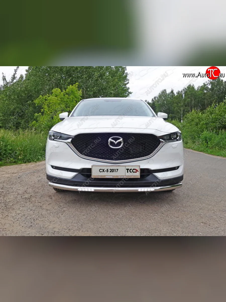 Защита переднего бампера нижняя с ДХО 60,3 мм ТСС Тюнинг Mazda CX-5 KF (2016-2025) (нержавейка)  с доставкой в г. Пермь