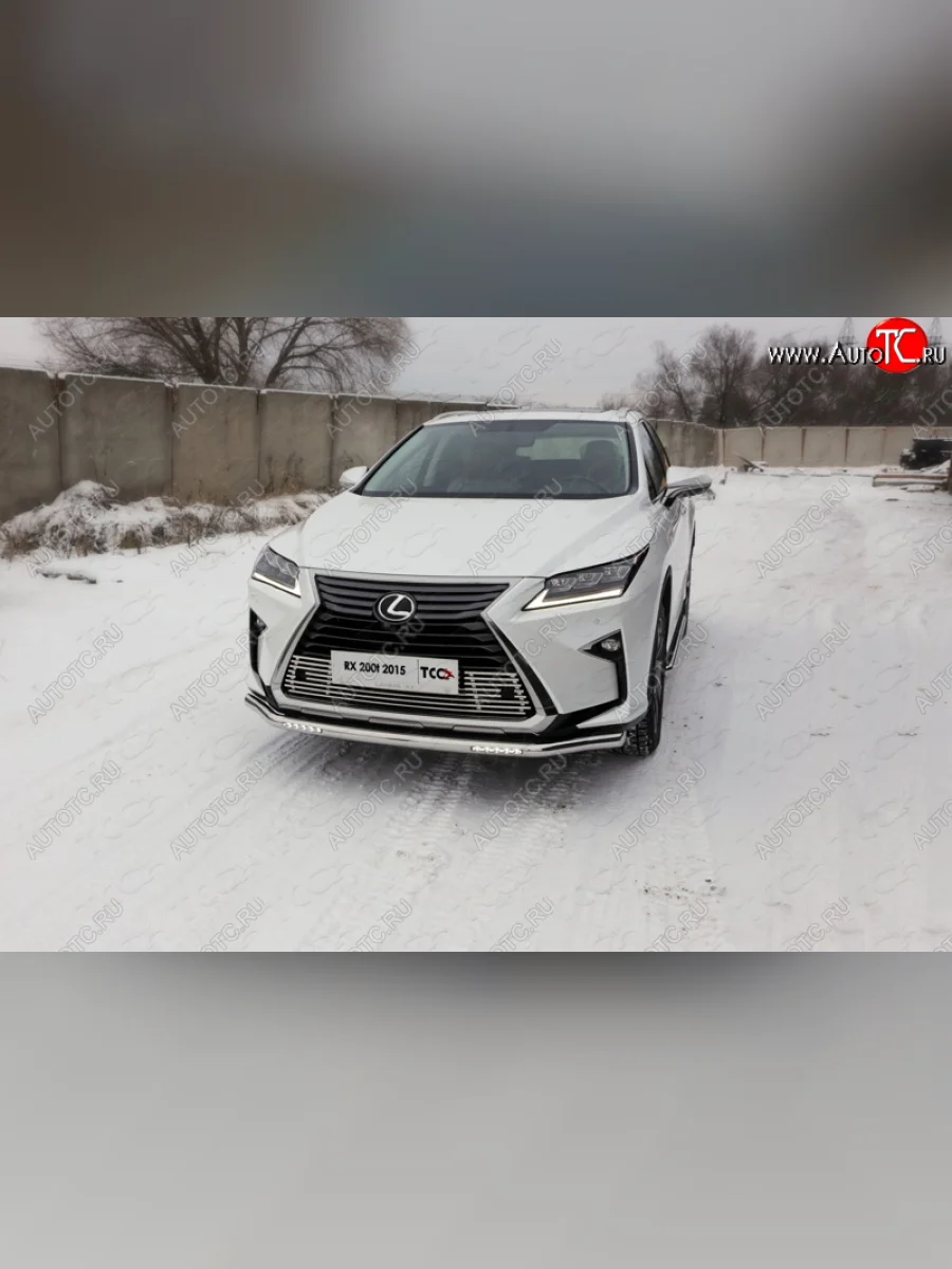 Защита переднего бампера нижняя с ДХО 60,3 мм ТСС Тюнинг Lexus RX350 AL10 рестайлинг (2012-2015) (нержавейка)  с доставкой в г. Керчь