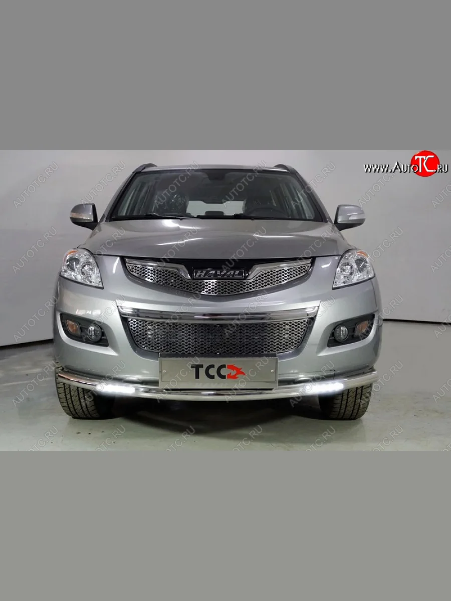 Защита переднего бампера нижняя с ДХО 60,3 мм Haval H5 рестайлинг (2020-2023) (нержавейка)  в Перми Пермском крае