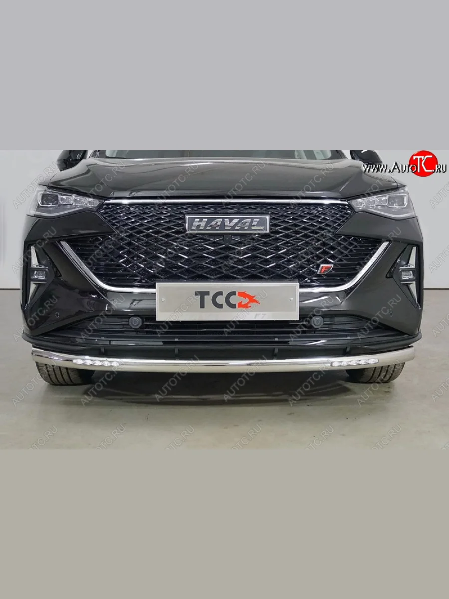 Защита переднего бампера нижняя с ДХО 60,3 мм ТСС Тюнинг Haval F7 рестайлинг (2022-2024) (нержавейка)  в Самаре Самарской области