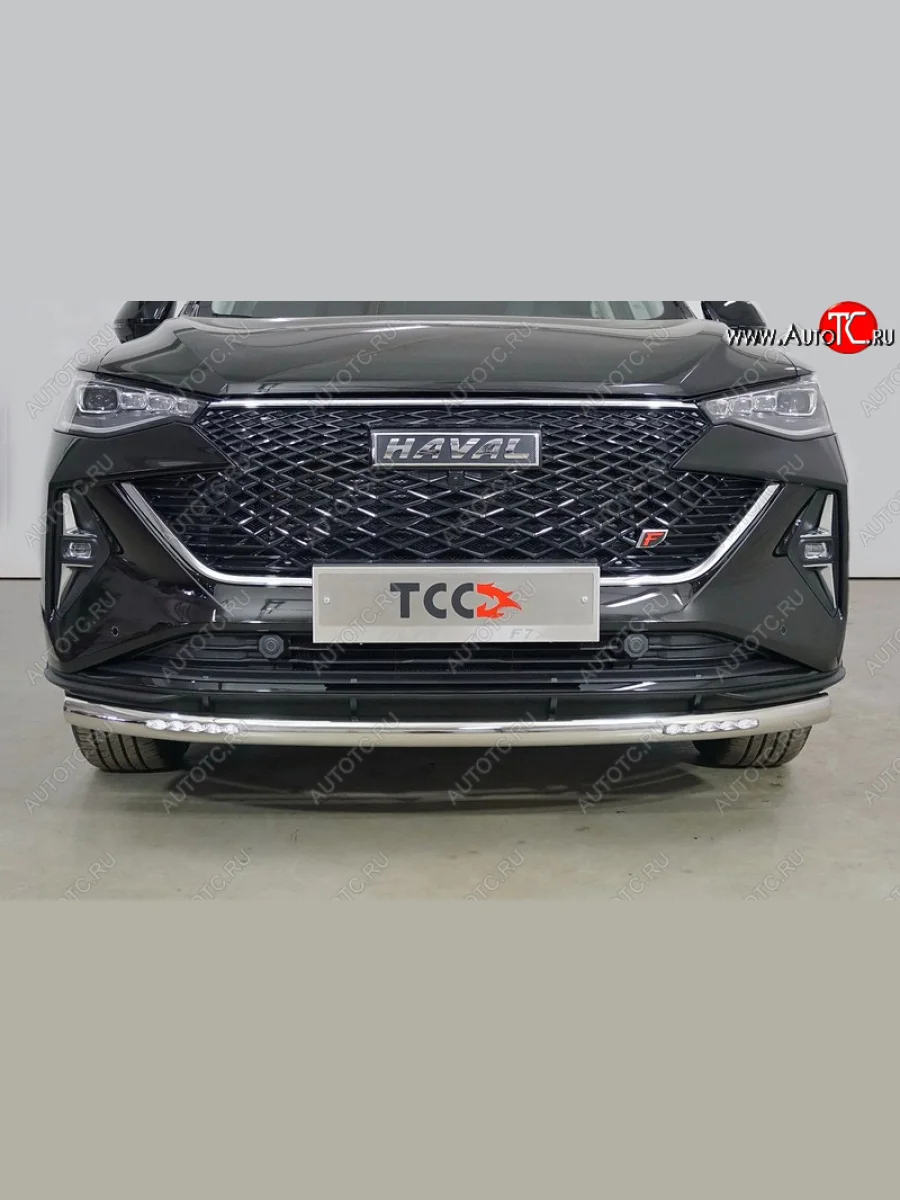 Защита переднего бампера нижняя с ДХО 60,3 мм ТСС Тюнинг Haval F7x рестайлинг (2022-2024) (нержавейка)  в Перми Пермском крае