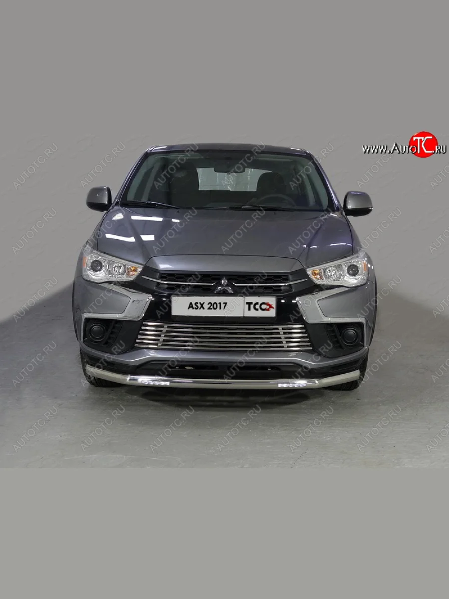 Защита переднего бампера нижняя с ДХО 60,3 мм ТСС Тюнинг Mitsubishi ASX 2-ой рестайлинг (2017-2020) (нержавейка)  в Керчи Республика Крым