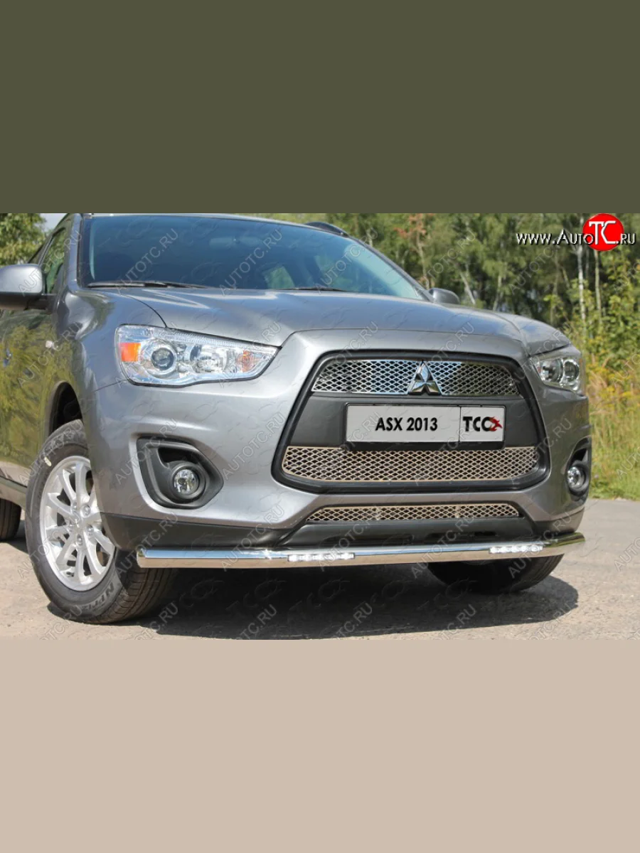 Защита переднего бампера нижняя с ДХО 60,3 мм ТСС Тюнинг Mitsubishi ASX 1-ый рестайлинг (2013-2016) (нержавейка)  в Перми Пермском крае