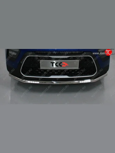 Защита переднего бампера нижняя с ДХО 60,3 мм ТСС Тюнинг (нержавейка) KIA Soul  SK3 (2018-2022)