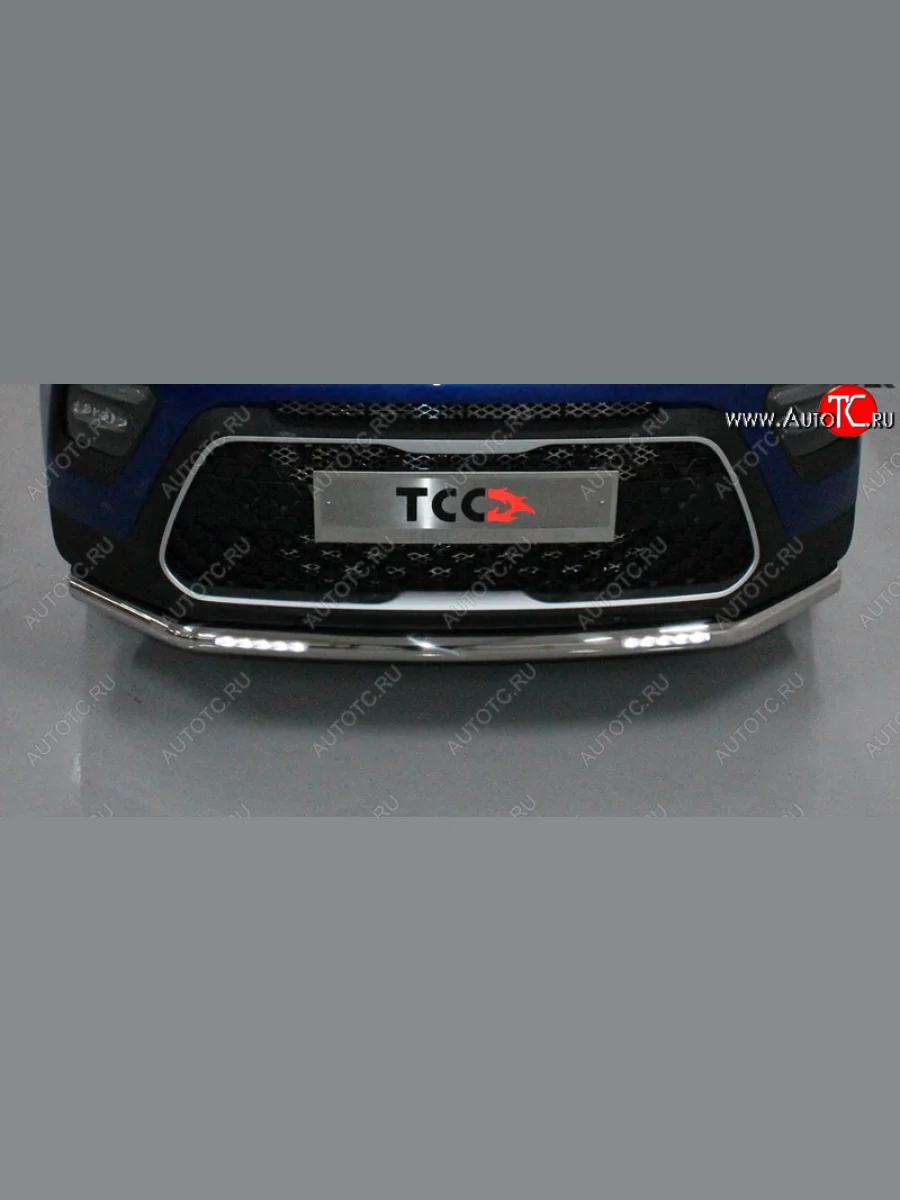 Защита переднего бампера нижняя с ДХО 60,3 мм ТСС Тюнинг  KIA Soul (2018-2022) SK3 (нержавейка)  в Воронеже Воронежской области