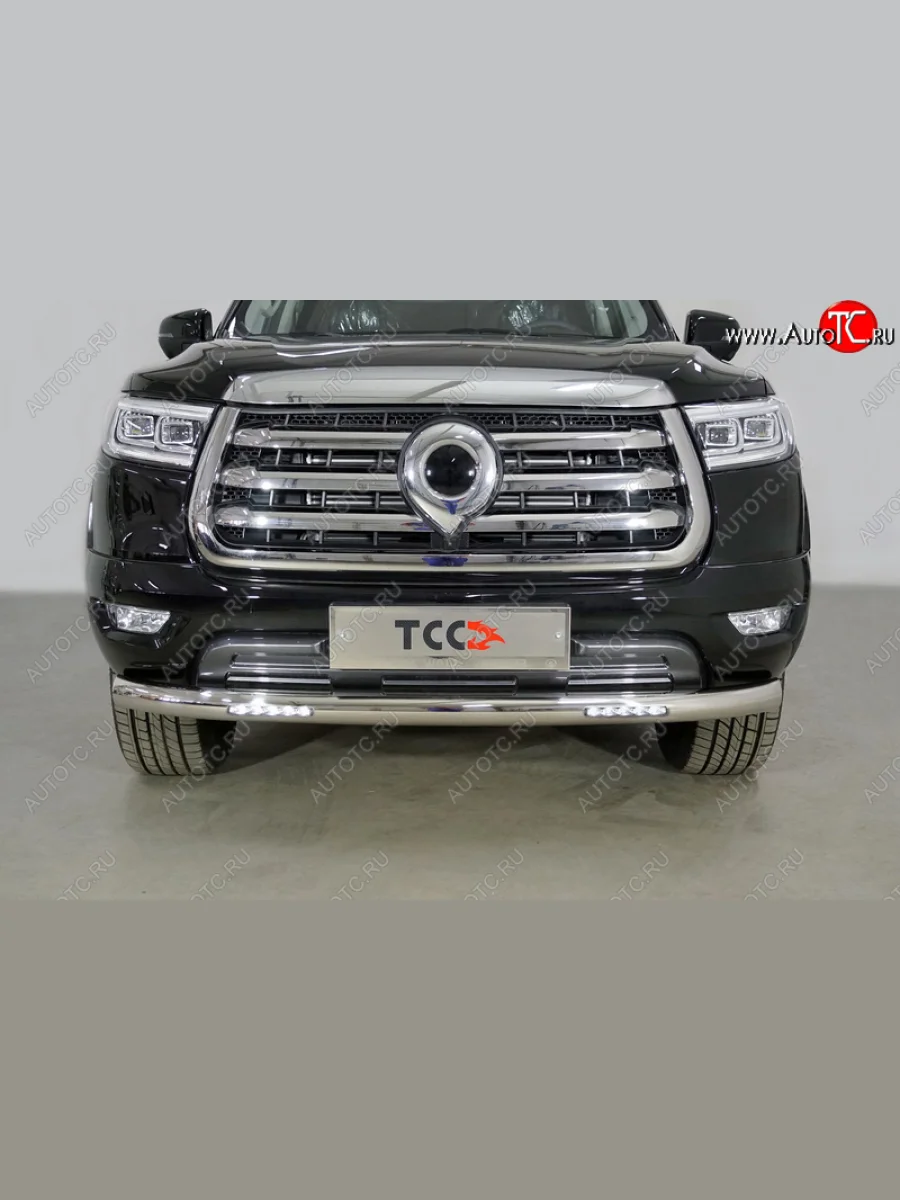 Защита переднего бампера нижняя с ДХО 76,1 мм ТСС Тюнинг Great Wall Poer (2021-2025) (нержавейка)  в Воронеже Воронежской области