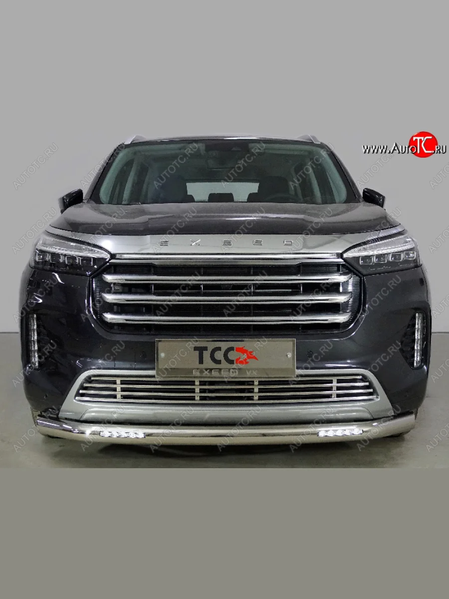 Защита переднего бампера нижняя с ДХО 76,1 мм ТСС Тюнинг EXEED VX дорестайлинг (2020-2023) (нержавейка)  в Самаре Самарской области