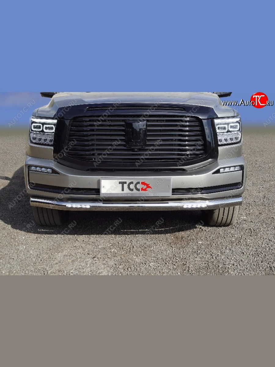 Защита переднего бампера нижняя с ДХО 76,1 мм ТСС Тюнинг Tank 500 (2021-2025) (нержавейка)  в Самаре Самарской области