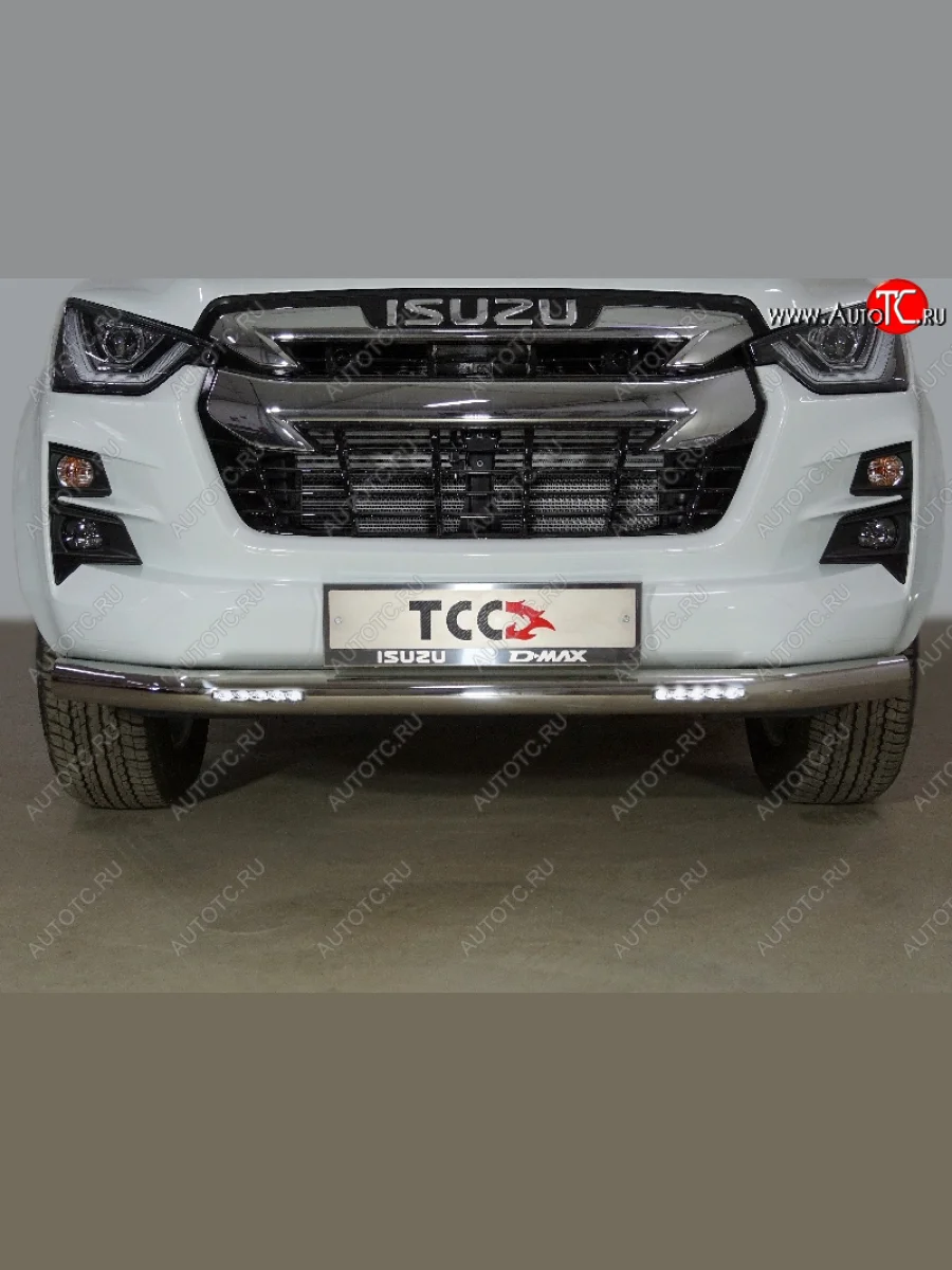 Защита переднего бампера нижняя с ДХО 76,1 мм ТСС Тюнинг Isuzu D-Max RG DoubleCab (2020-2023) (нержавейка)  с доставкой в г. Керчь