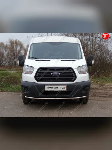 Защита переднего бампера нижняя 42,4 мм ТСС Тюнинг (нержавейка) Ford Transit Connect (2013-2018)