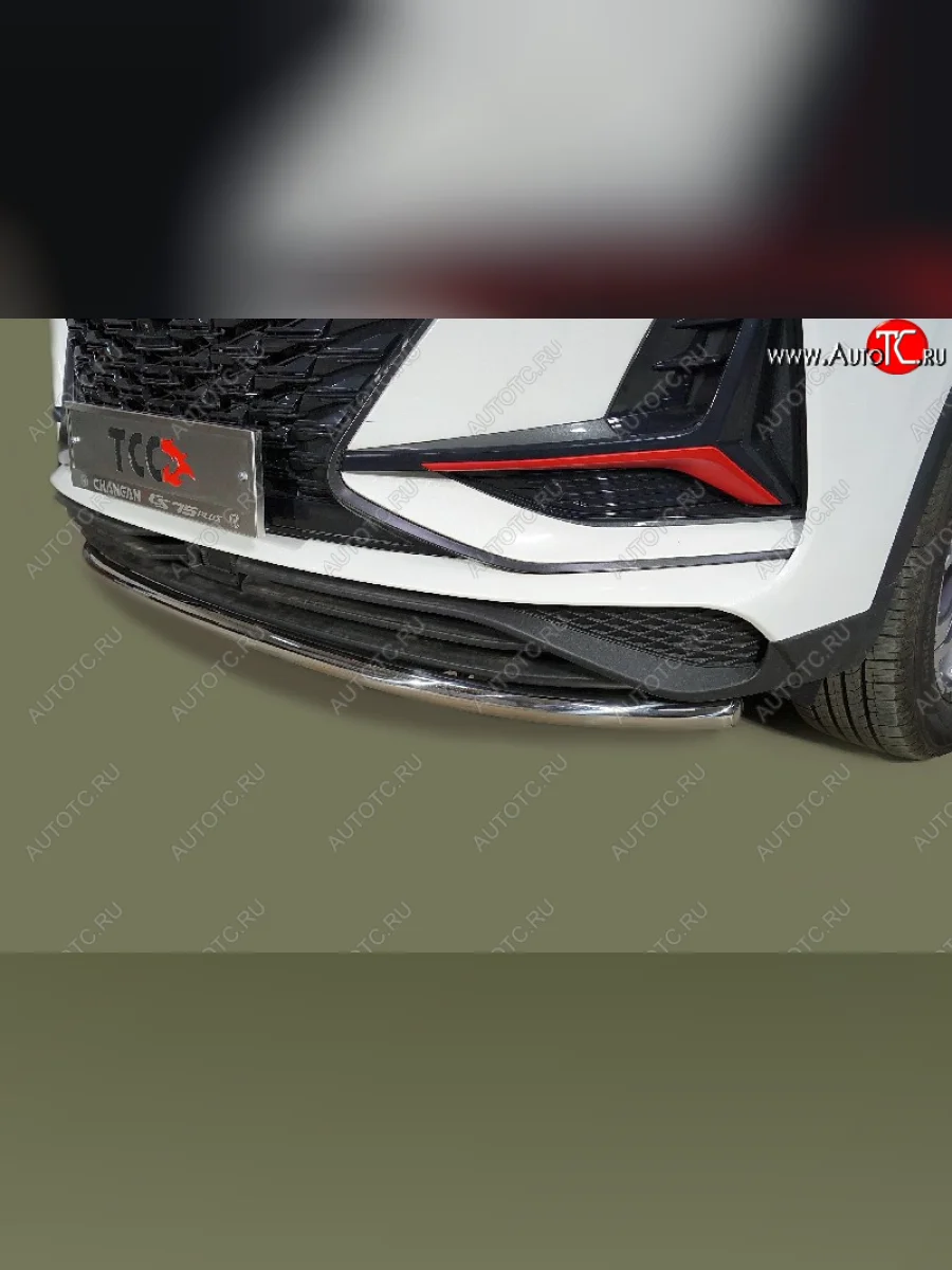 Защита переднего бампера нижняя 42,4 мм ТСС Тюнинг Changan CS75 Plus дорестайлинг (2022-2024) (нержавейка)  в Керчи Республика Крым