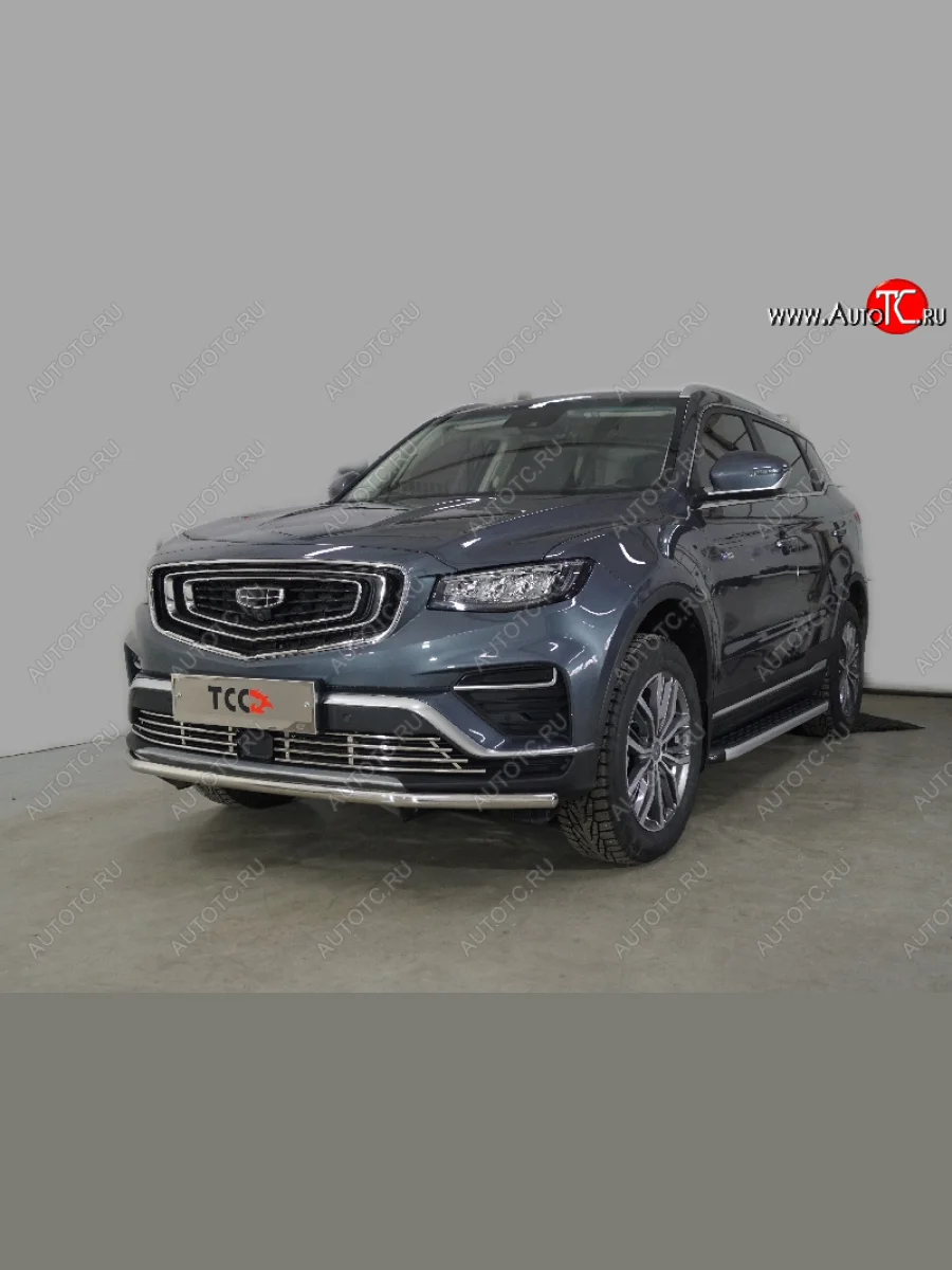Защита переднего бампера нижняя 42,4 мм ТСС Тюнинг Geely Atlas Pro NL3 (2019-2025) (нержавейка)  в Керчи Республика Крым