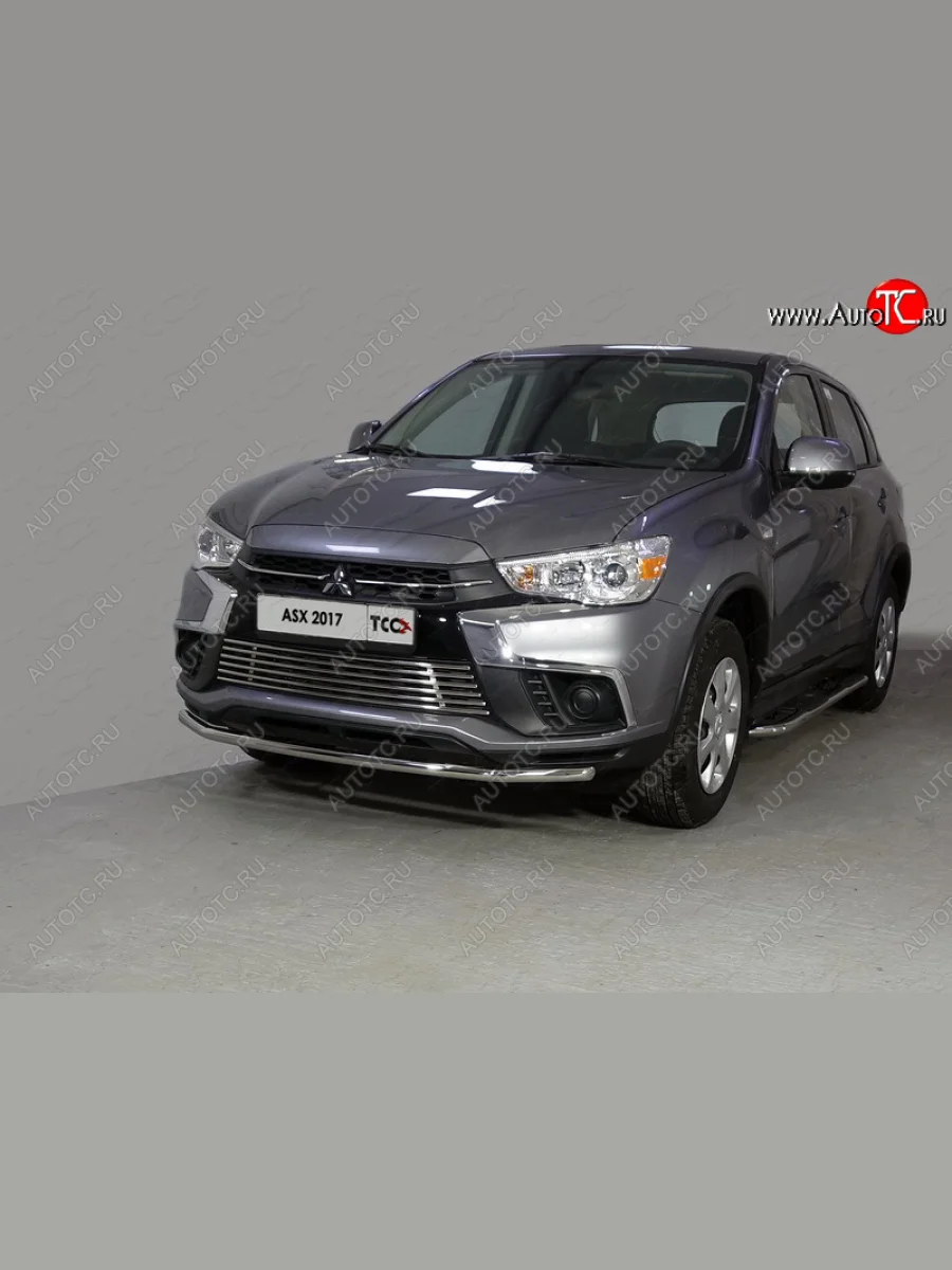 Защита переднего бампера нижняя d42,4 мм ТСС Тюнинг Mitsubishi ASX 2-ой рестайлинг (2017-2020) (нержавейка)  в Керчи Республика Крым