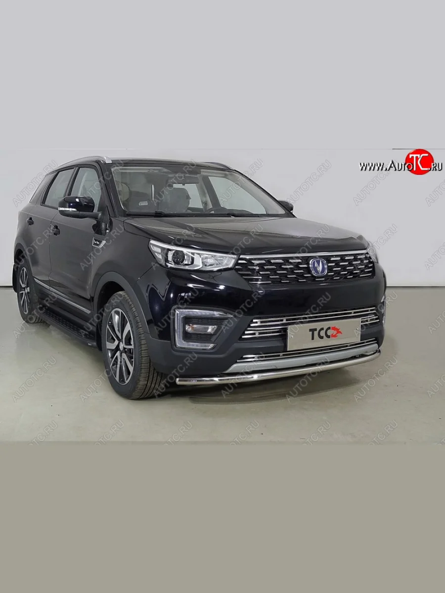 Защита переднего бампера нижняя d42,4 мм ТСС Тюнинг Changan CS55 Plus (2021-2025) (нержавейка)  в Перми Пермском крае