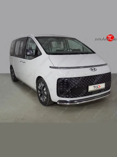 Защита переднего бампера нижняя d42,4 мм ТСС Тюнинг (нержавейка) Hyundai Staria  US4 (2021-2022)
