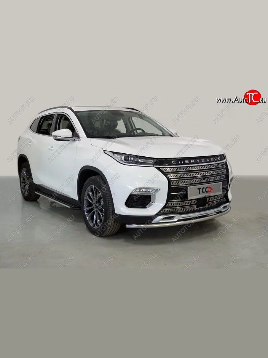 Защита переднего бампера нижняя d42,4 мм ТСС Тюнинг EXEED TXL 1-ый рестайлинг (2021-2025) (нержавейка)  в Керчи Республика Крым