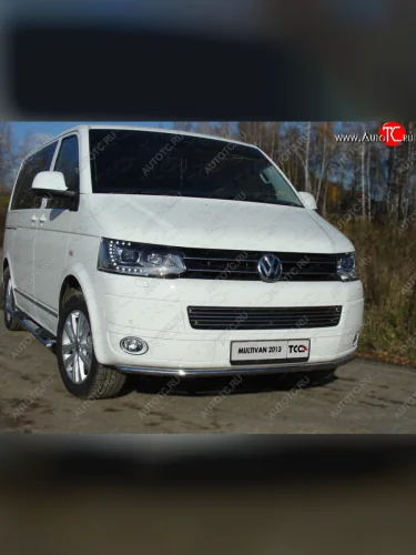 Защита переднего бампера нижняя d42,4 мм ТСС Тюнинг (нержавейка) Volkswagen Multivan  T5 (2009-2015) рестайлинг