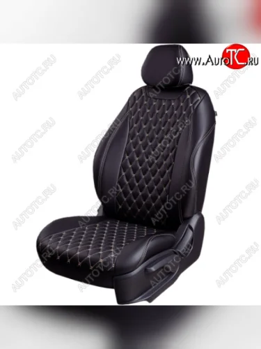  Комплект чехлов для сидений (РЗС и С 40/60, 2П Орегон) БАЙРОН Lord Autofashion (черный, вставка черная, строчка бежевая) Chery Amulet (Corda) A15 лифтбэк (2003-2010)