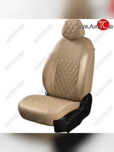 Комплект чехлов для сидений (РЗСиС 40/60, 2П Илана+Орегон) ТУРИН РОМБ Lord Autofashion (бежевый, вставка бежевый, строчка бежевая) Chery Amulet (Corda) A15 лифтбэк (2003-2010)