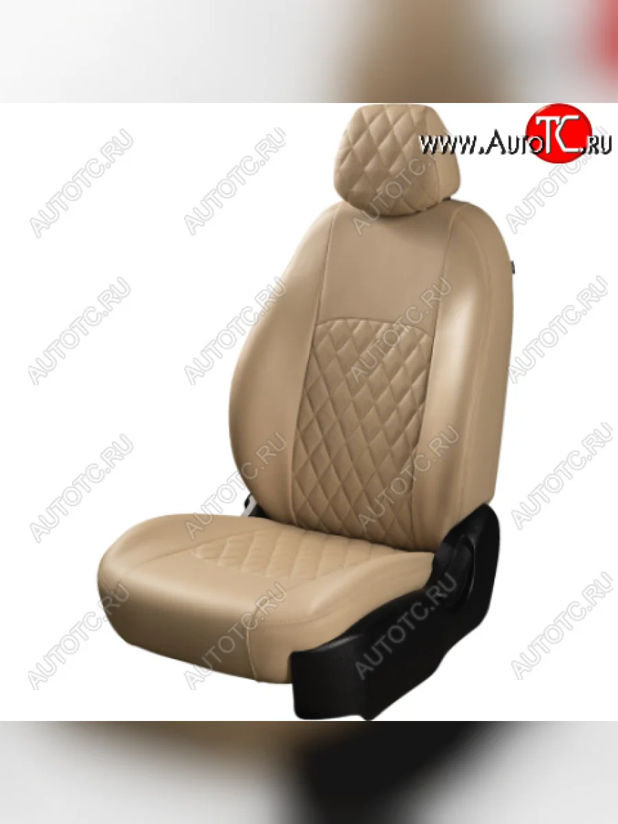 Комплект чехлов для сидений (РЗСиС 40/60, 2П Илана+Орегон) ТУРИН РОМБ Lord Autofashion Chery Amulet (Corda) A15 лифтбэк (2003-2010) (бежевый, вставка бежевый, строчка бежевая)  в Самаре Самарской области