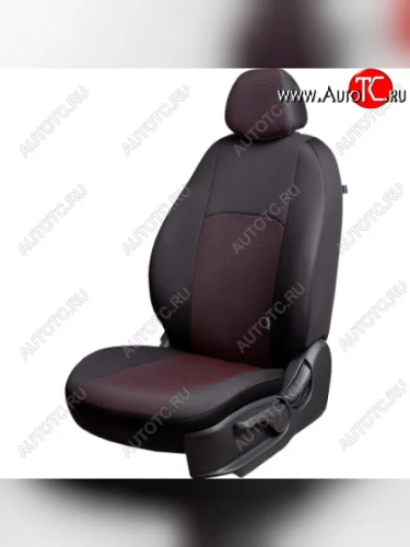 Комплект чехлов для сидений (РЗСиС 50/50, 2П жаккард) Дублин Lord Autofashion (черный, вставка Ёж Красный, сточка черная) Chery Tiggo T11 дорестайлинг (2005-2013)