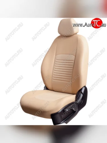 Комплект чехлов для сидений (РЗС 60/40, 3Г Илана+Орегон) ТУРИН Lord Autofashion (бежевый, вставка бежевая, строчка бежевая) Chery Tiggo 3x дорестайлинг (2017-2020)